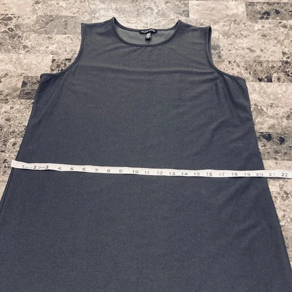 Eileen Fisher Gray Sleeveless Shift Dress Casual Lounge Career Woman Size Medium - Picture 8 of 13